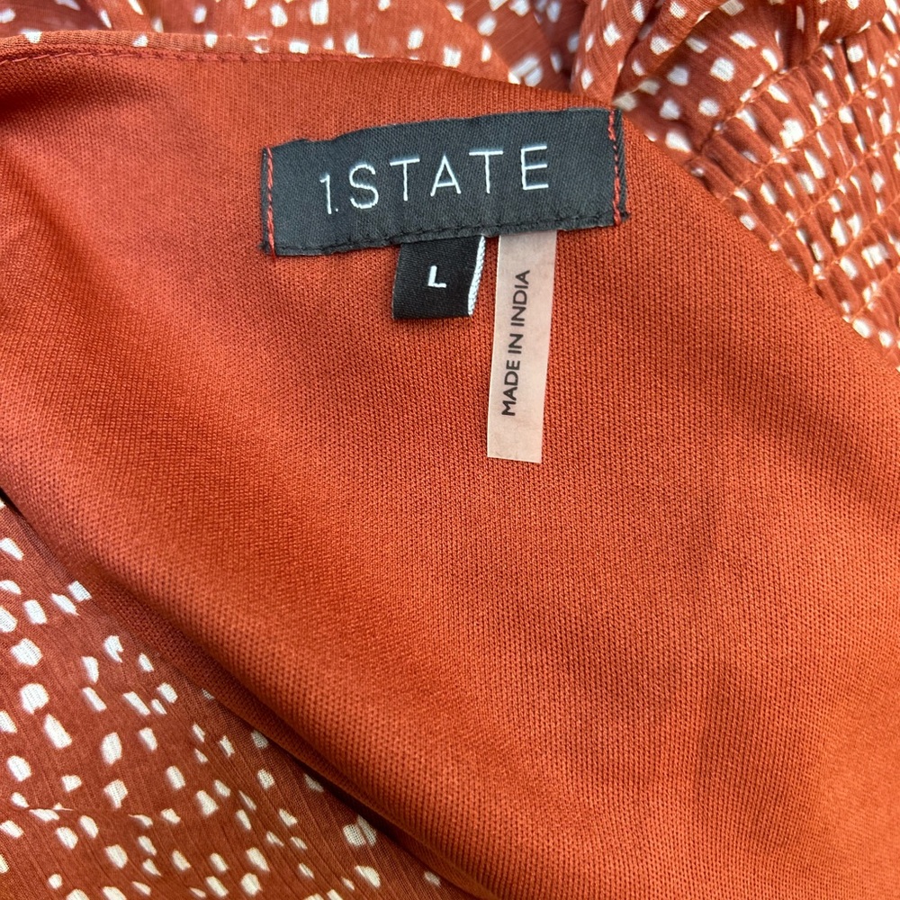 1. State Rust and White Tiered Mini Dress - Picture 6 of 7
